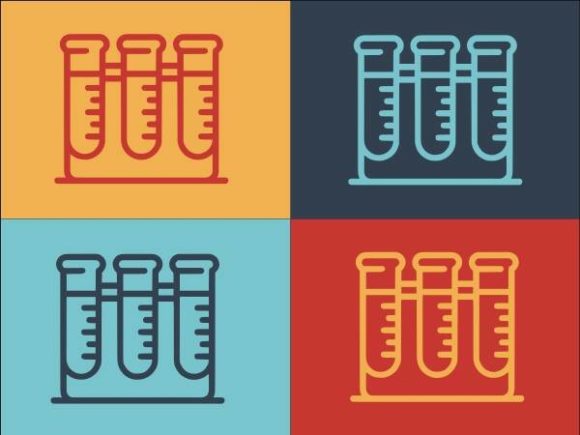 Elegant Medical Test Tubes Embroidery Design