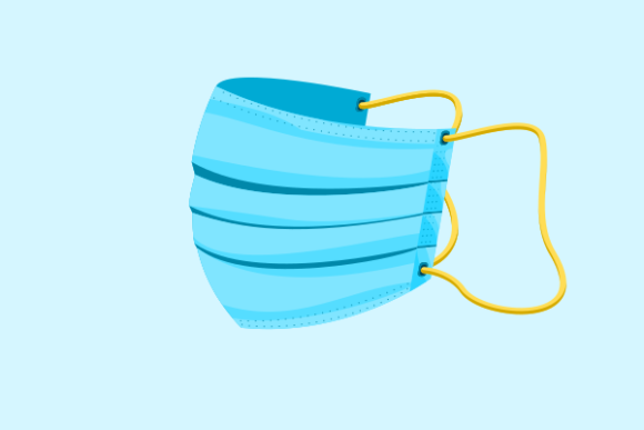 Isolated Side View Shaped Medical Mask