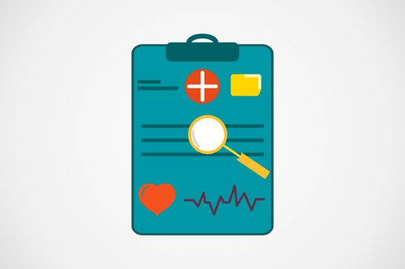 Medical Chart Flat Icon: A Versatile Design for Embroidery