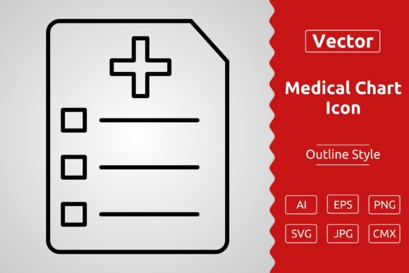 Reviewing the Vector Medical Chart Outline Icon
