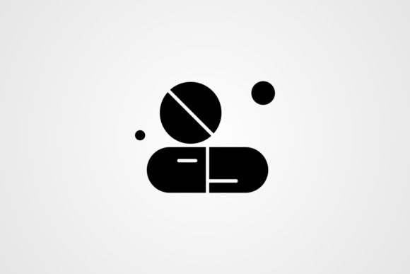 Vector Medical Capsule Glyph Icon: A Clean, Professional Design