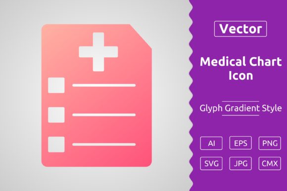 Vector Medical Chart Gradient Icon Review