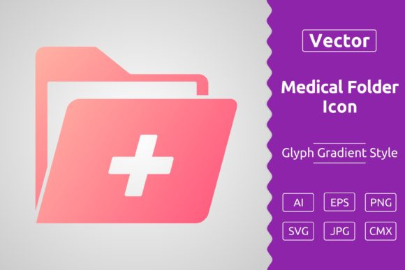 Vector Medical Folder Gradient Icon Review