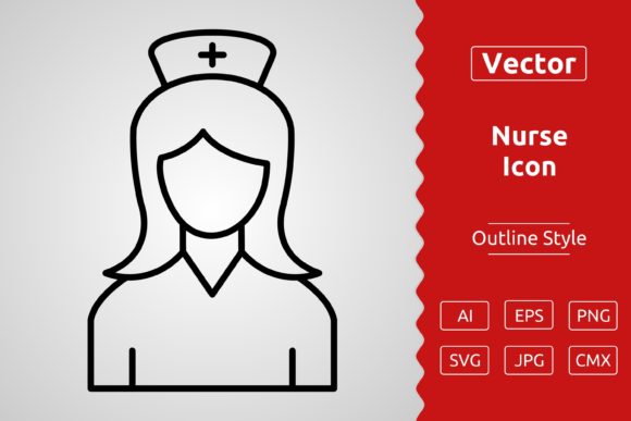 Vector Nurse Outline Icon Design Review